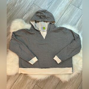 STATESIDE | Retro Vintage Style Striped Casual Slightly Cropped Hoodie (M)
